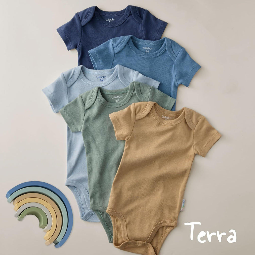 Avery Multipack Short Sleeve Bodysuits 100% Organic Cotton