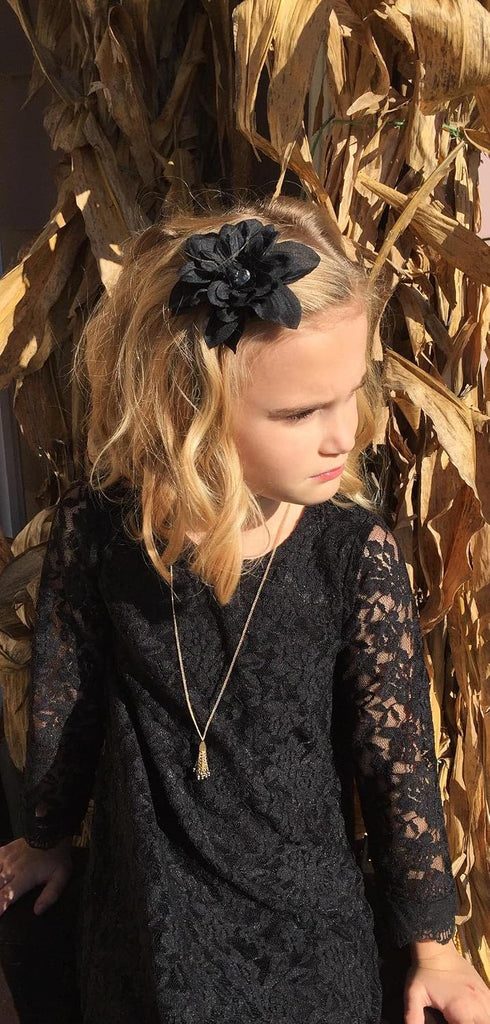 Flower Girl Dress, Lace Dress 3/4 Sleeve Dress