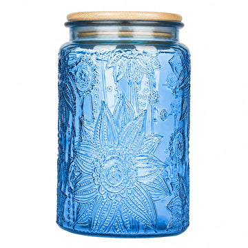 Glass Storage Jars With Airtight Lid, 35oz Canister Counter with Bamboo Lid, brown sugar, candy, coffee, cookie