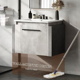 20-Inch Floating Bathroom Vanity with Sink – Wall-Mounted Modern Cabinet with Soft-Close Large Door, Grey