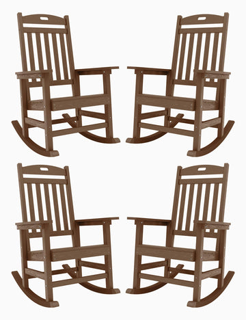 Rocking Chair Outdoor, Oversize Rocking Chair HIPS, Set of 4, Teak