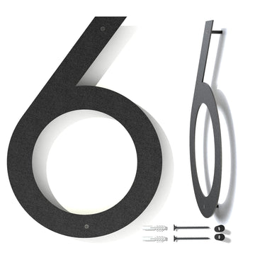 12 Inch Metal House Numbers for Outside | Floating Metal Numbers for Mailbox | Modern House Numbers | Black Coated