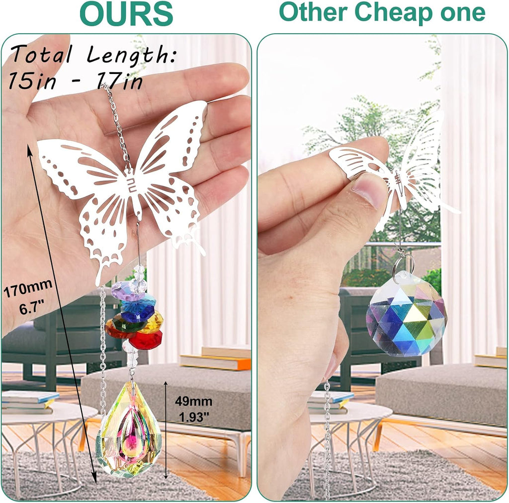 Crystal Suncatchers with Prisms Hanging Window Sun Catcher Decor Indoor Rainbow Maker Ornament Owl Hummingbird