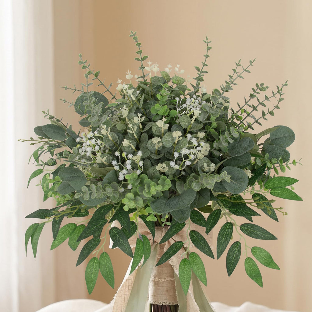 270 Pcs Mixed Artificial Eucalyptus Leaves Stems for Centerpieces