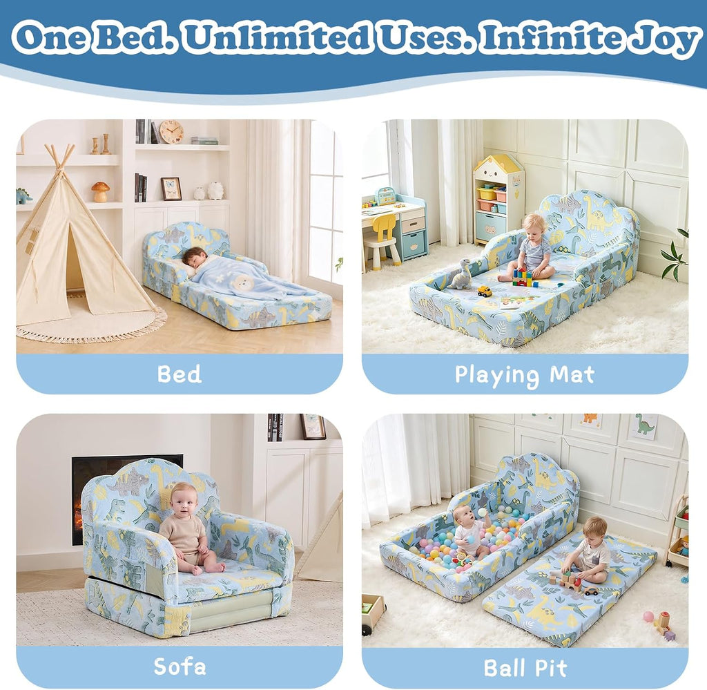 Toddler Floor Bed, Soft Foam Toddler Bed and Kids Bed, No Assembly Required