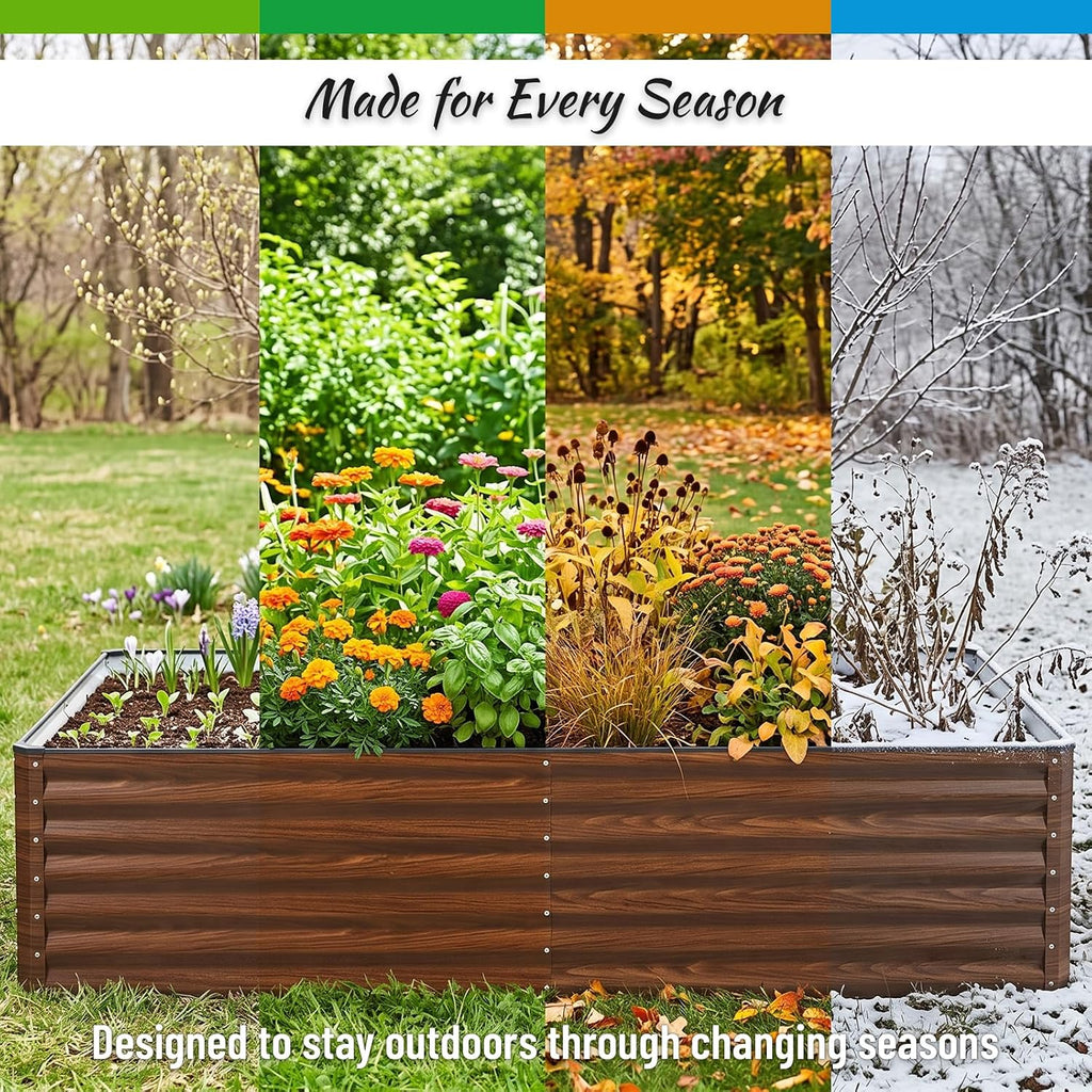 Galvanized Raised Garden Bed 8x4x2FT Outdoor Large Metal Planter Box Steel Kit for Planting Vegetables, Flowers