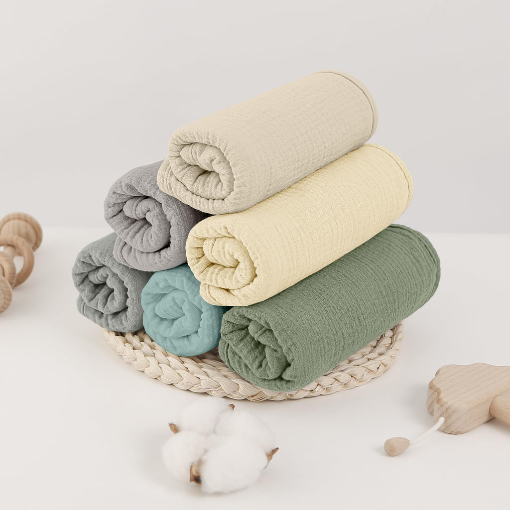 Muslin Burp Cloths, 100% Cotton Baby Burping Clothes, Large Extra Soft Absorbent for Unisex Newborn Boy and Girl