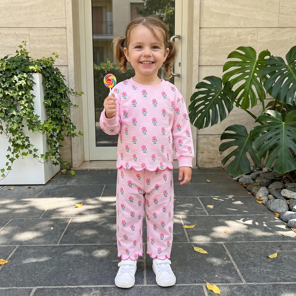 Toddler Baby Girl Clothes Floral Sweatshirt Pants Sets