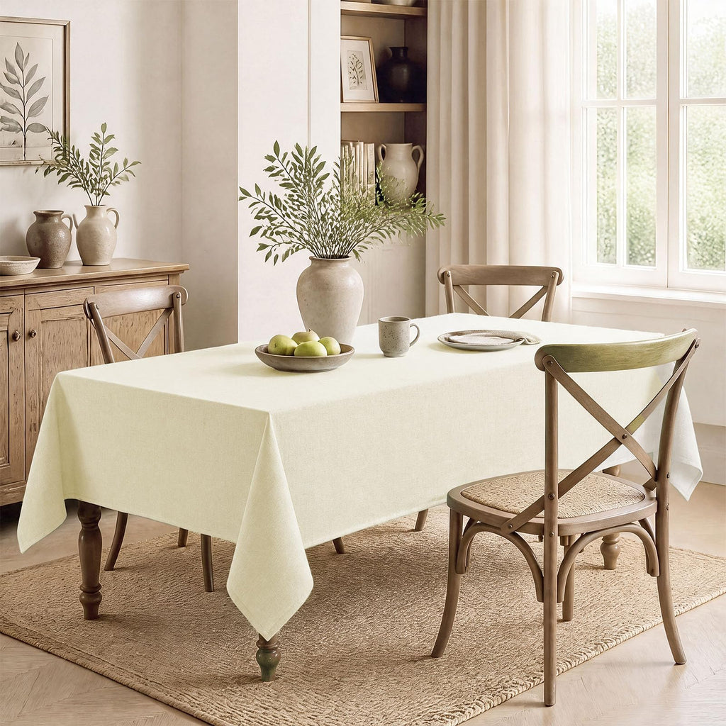 Rectangle Tablecloth 60x120 inch Linen Textured Waterproof Table Cloth Stain and Wrinkle Resistant Washable