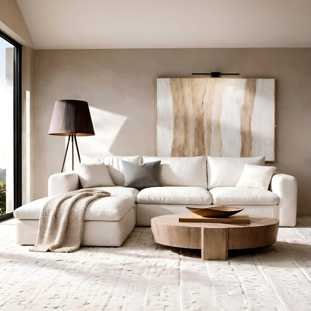 Oversized Modular Sectional Sofa, Boneless Cloud Couch with L-Shaped Chaise, Upholstered Deep Seat Comfy Couch , No