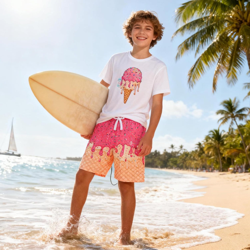 Boys Swim Trunks with Compression Liner Bathing Suit