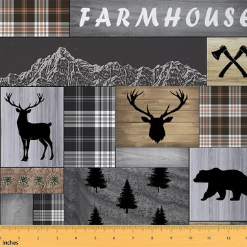 Camping Hunting Upholstery Fabric 1 Yard