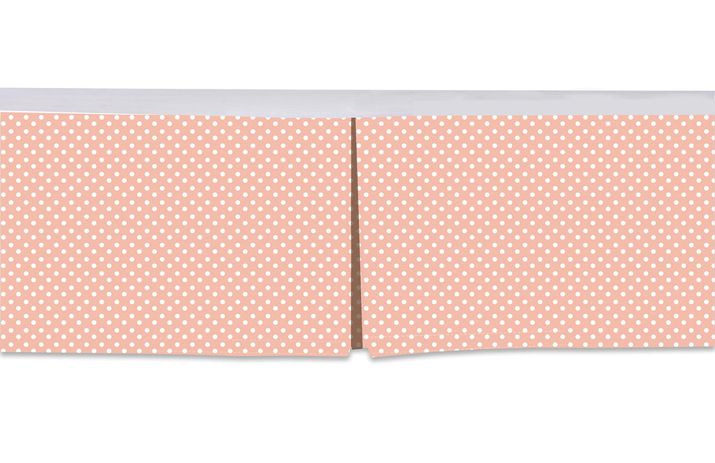 Mix N Match Pin Dots Crib/Toddler Bed Skirt Dust Ruffle (Coral)