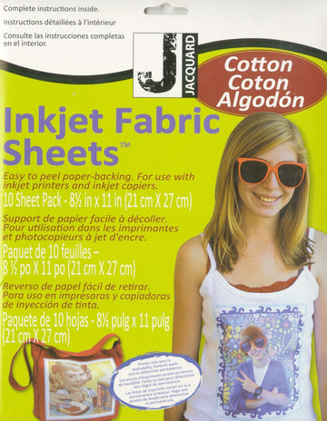Inkjet Fabric Sheets 8.5inX11in 10/Pkg-100% Cotton Percale