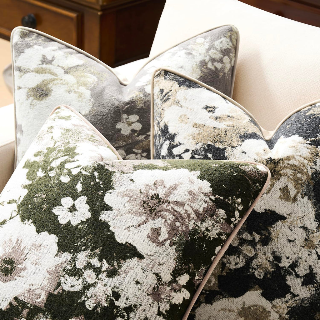 Vintage Floral 24x24 Inch Euro Pillow Cover 1 Pack, Beige