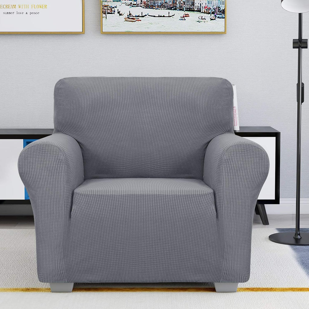 Super Stretch Chair Sofa Slipcovers 1-Piece Jacquard Chair Covers Soft Anti Slip 1 Seater Couch Furniture Protector