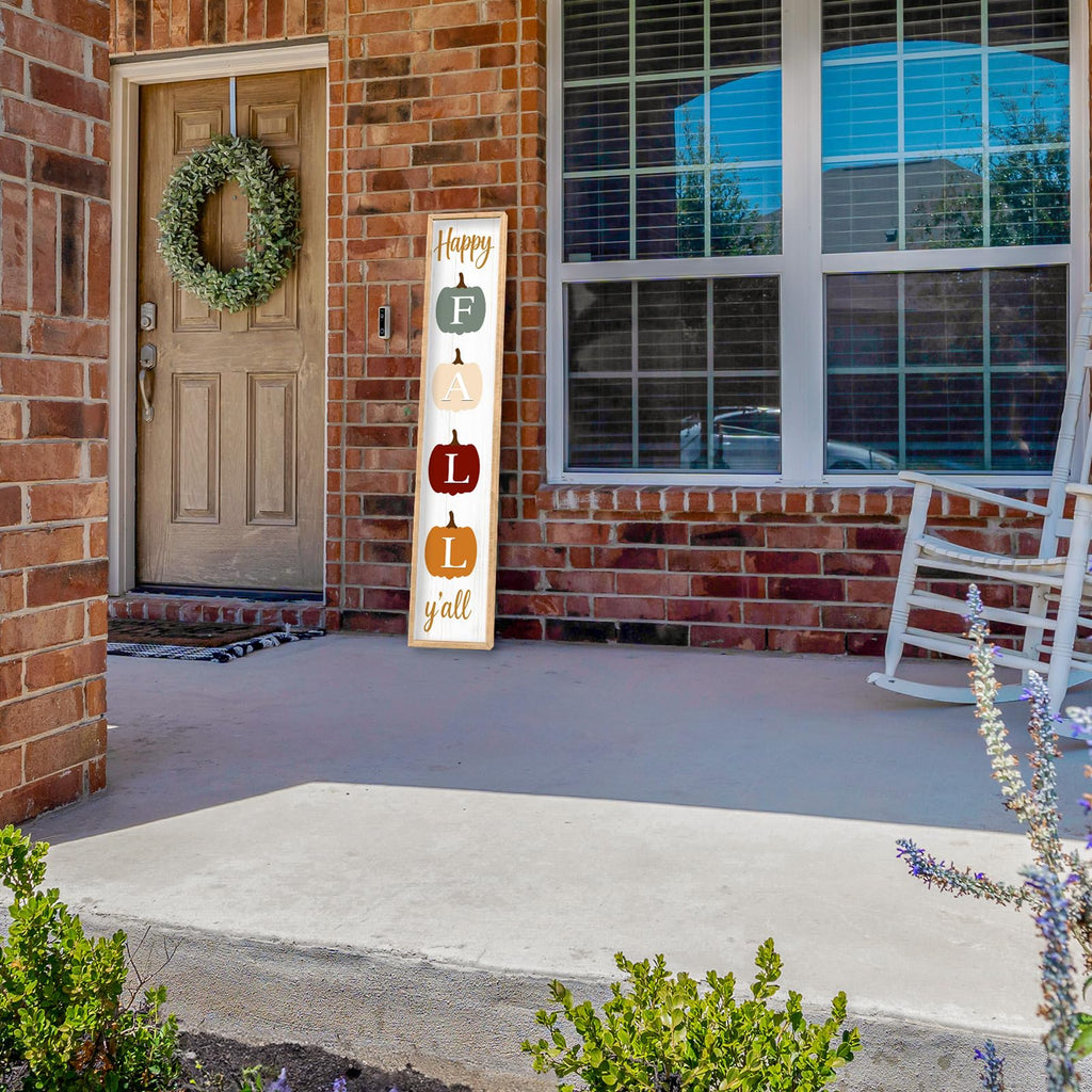 Happy Fall yall Porch Sign, Wood, 45"X9"