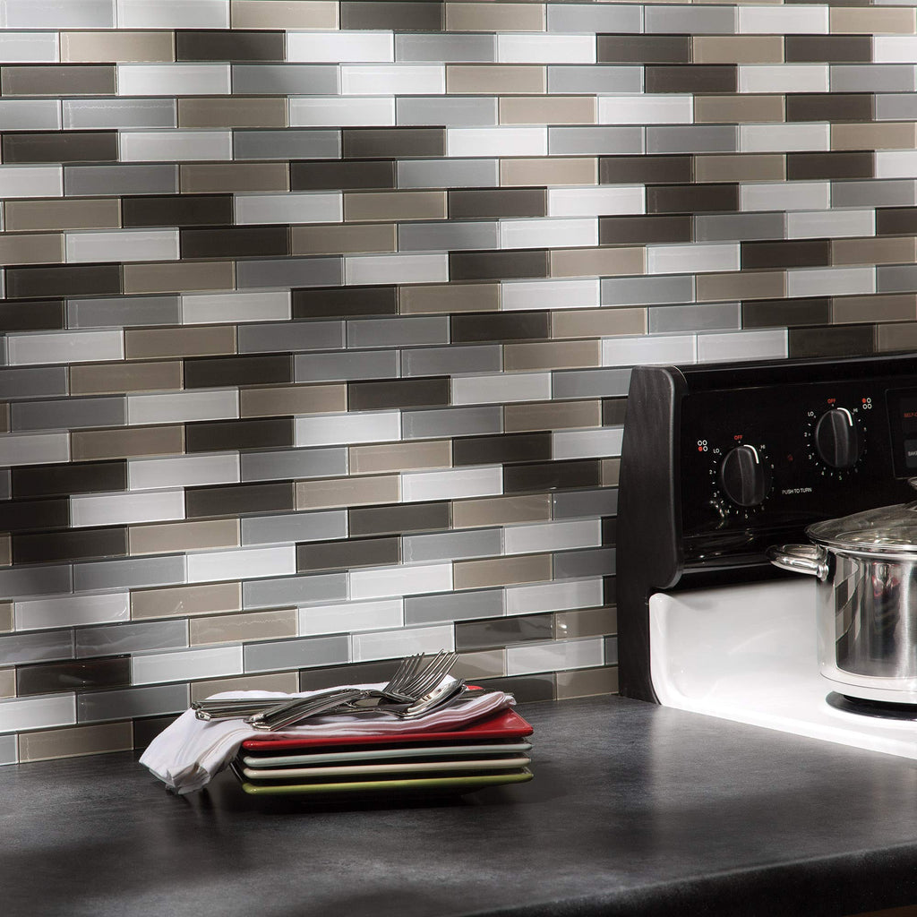 Matted Glass Backsplash Kit in Rustic Clay (15 sq ft Kit)