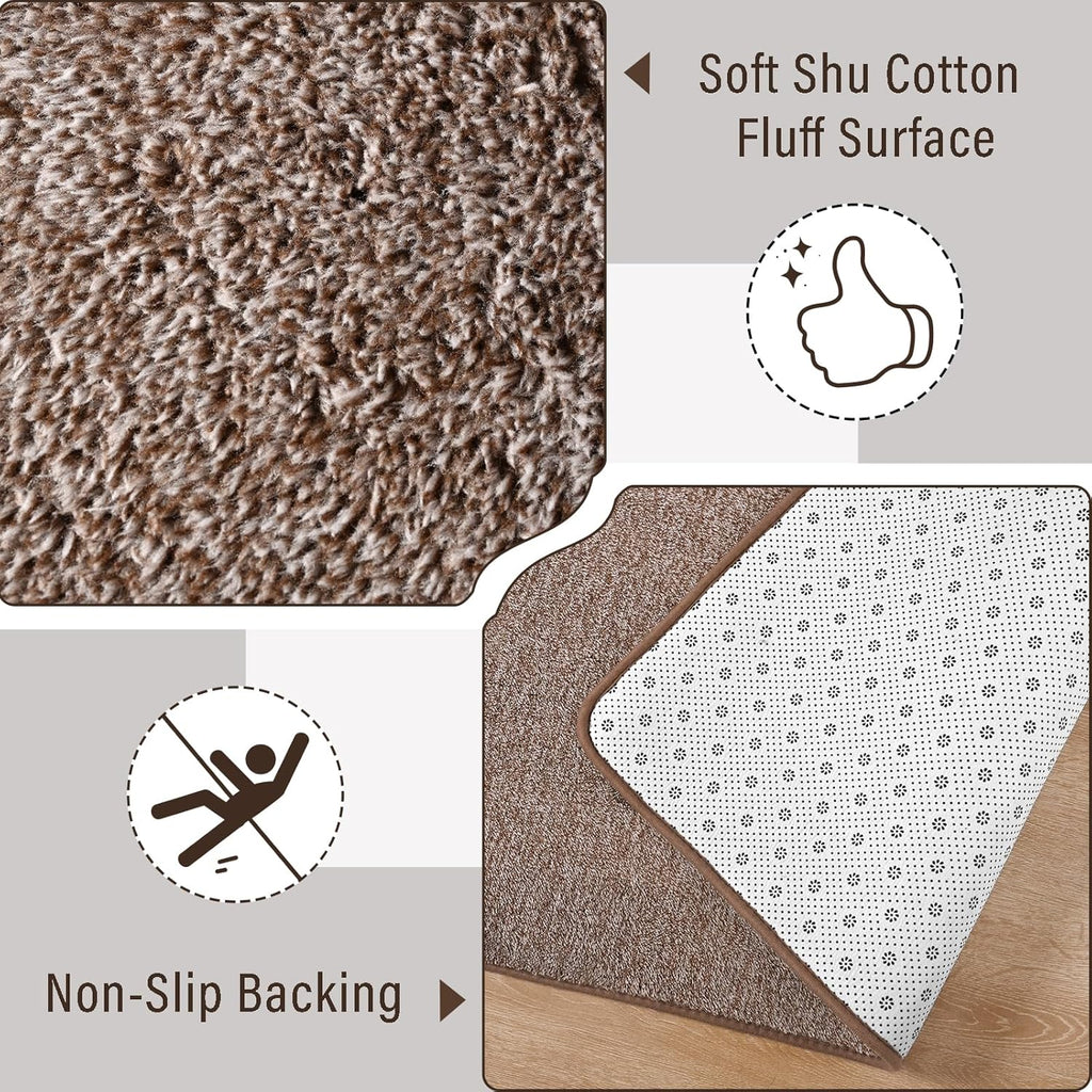 4x6 Area Rugs for Living Room, Soft Modern Memory Foam Bedroom Rug Washable Indoor Rug Low Pile Minimalist Non Slip