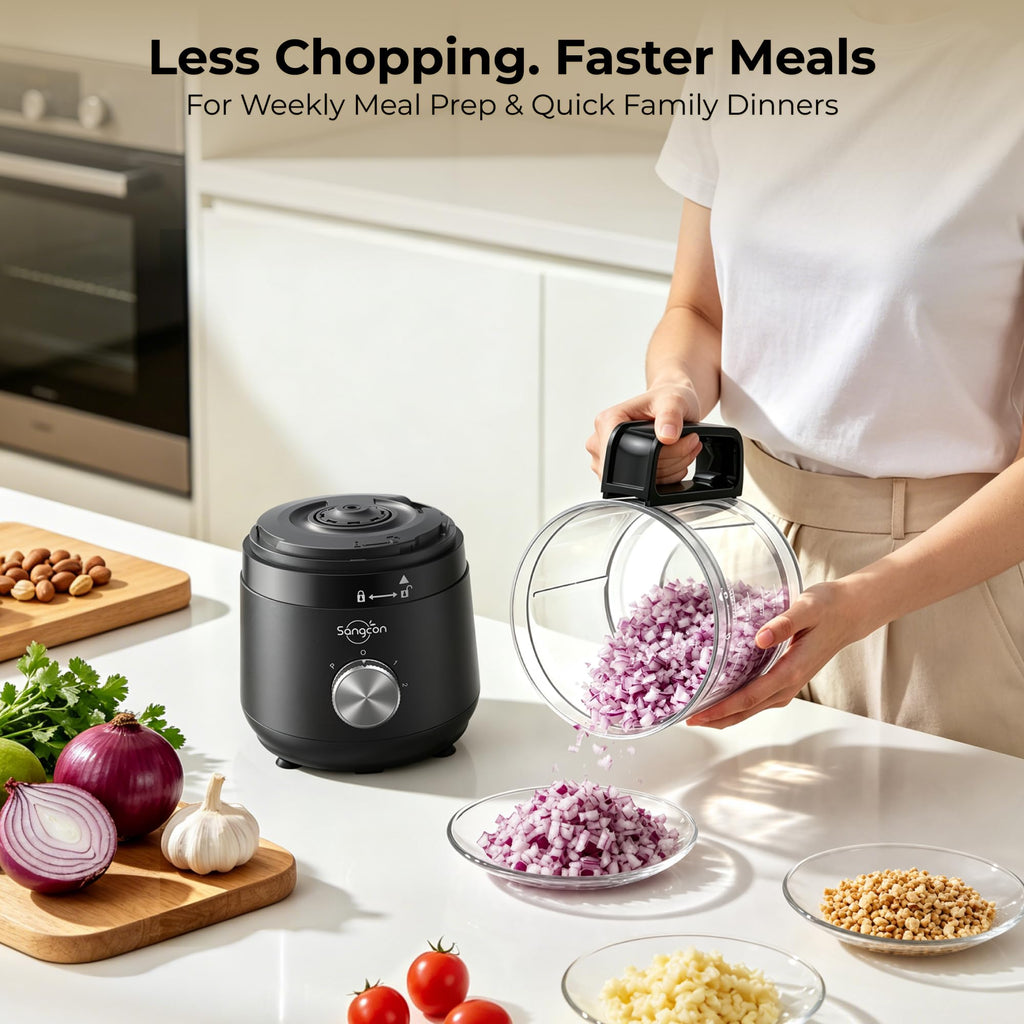 4-Cup Mini Food Processor, Chop, Whip, Slice & Shred
