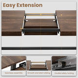 63-83" Extendable Dining Table, Industrial Rectangular Dining Room Table for 6-8 People, Expandable Kitchen Table