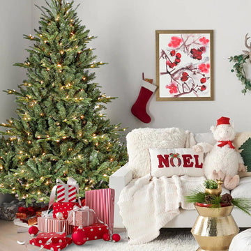 Full Christmas Tree with 900 UL Lights, PE/PVC Branches, Green
