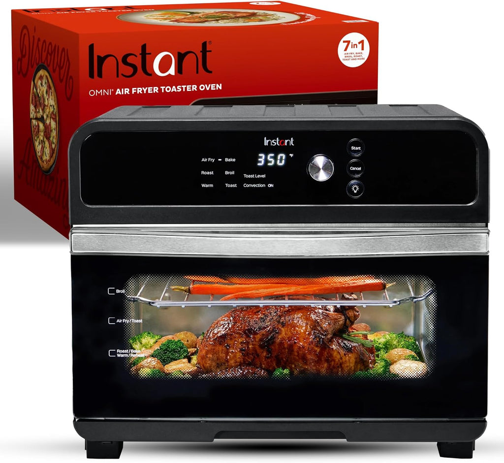 Omni 19QT/18L Toaster Oven Air Fryer, 7-in-1 Functions, Fits 12" Pizza, Crisps, Broils, Bakes, Roast