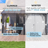 16' x 8' Gazebo Outdoor Pergola with Curtains and Netting, 8 - Image 2