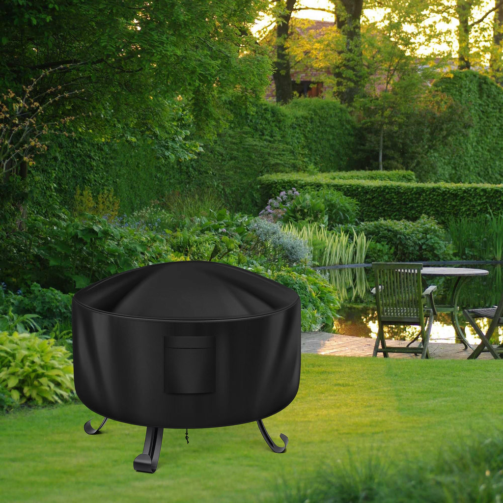 Fire Pit Cover Round for Fire Pit 38 Inch, Heavy Duty Oxford Fabric Firepit Cover Round, Full Coverage Patio Outdoor