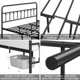 Classic Metal Platform Bed Frame Mattress Foundation with Victorian Style Iron-Art Headboard/Footboard/Under Bed