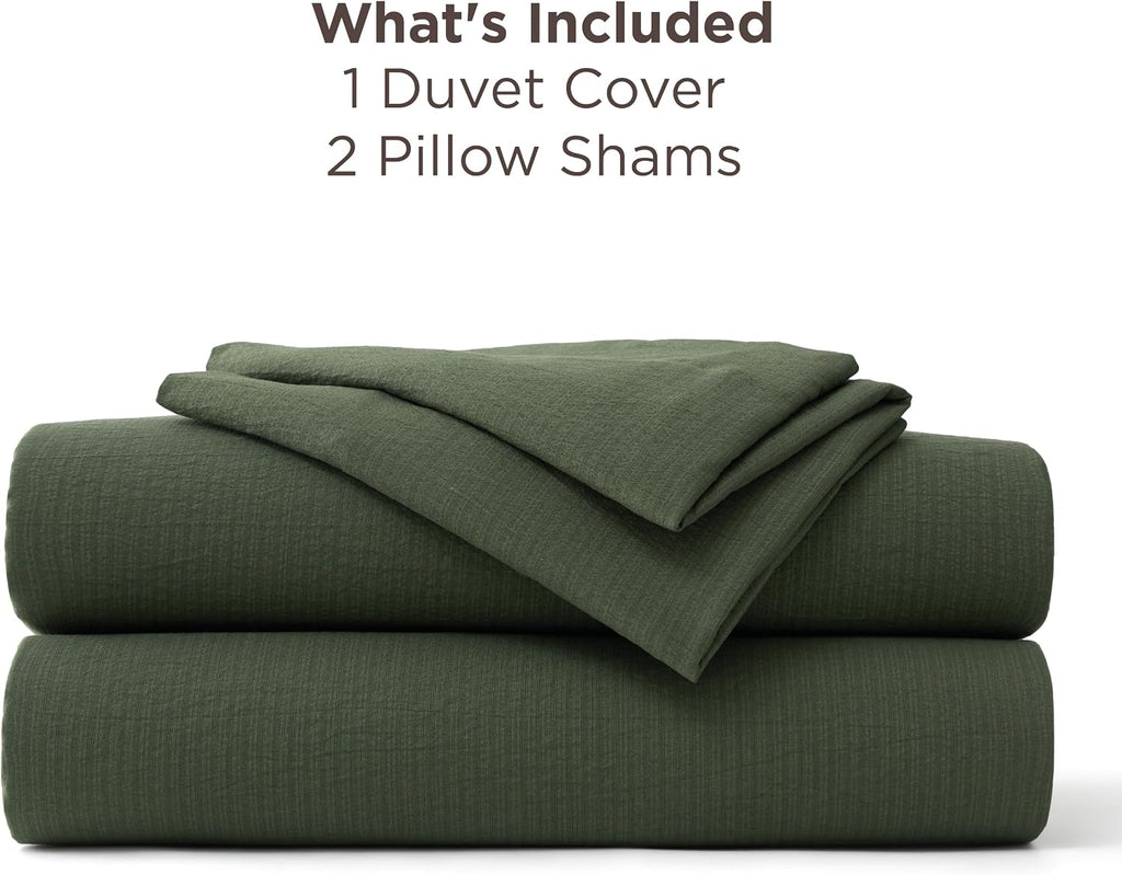 Textured Duvet Cover King - Cotton-Like Polyester Jacquard Duvet Cover Set for All Seasons - 3 Pieces Elevated Dobby