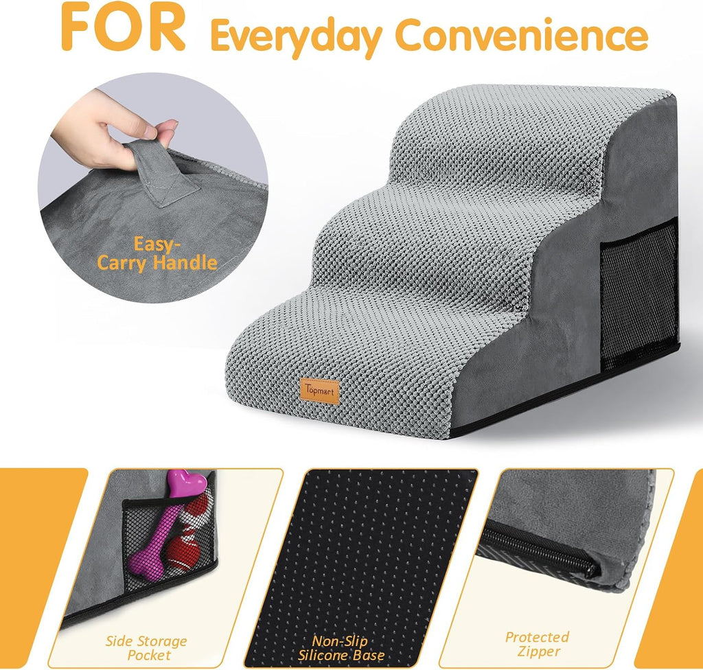 3 Tiers Foam Dog Ramps/Steps, Non-Slip Pet Steps