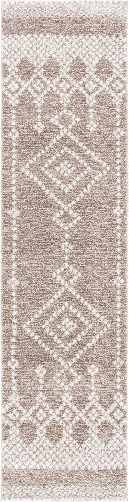 Tunisia Collection Runner Rug - 2' x 8', Tan & Ivory, Moroccan Tribal Design, Non-Shedding & Easy Care, Ideal for
