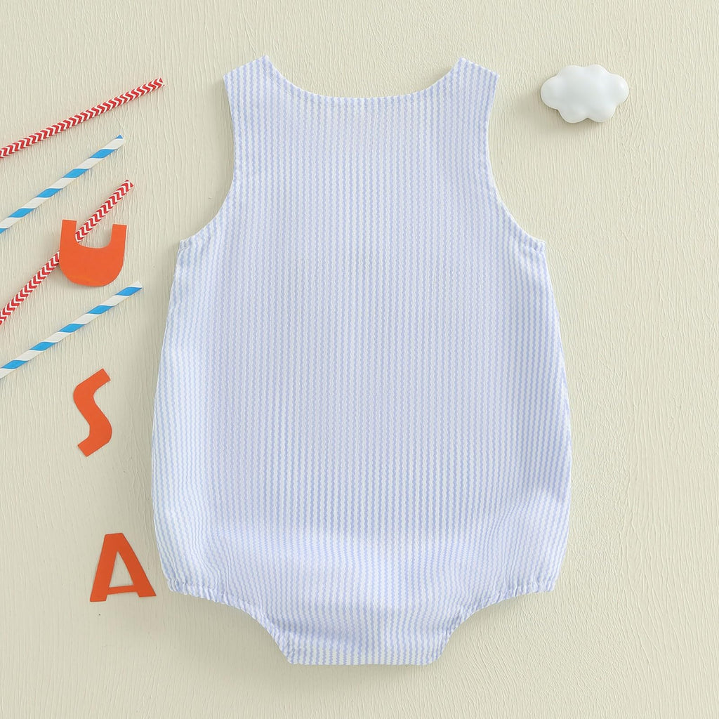 My First 4th of July Baby Girl Outfit American Flag Sleeveless Romper Patriotic Bodysuit Cute 4th of July Baby Boy