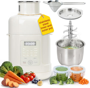 Stainless Steel Baby Food Maker Steamer, Blender, Strainer & 2 Jars