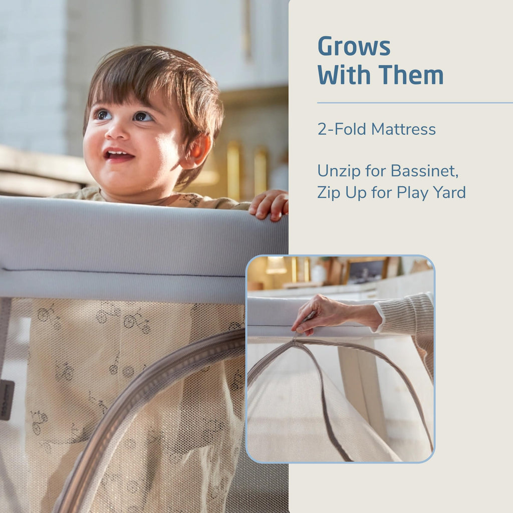 Calao Travel Playard & Bassinet - Classic Graphite