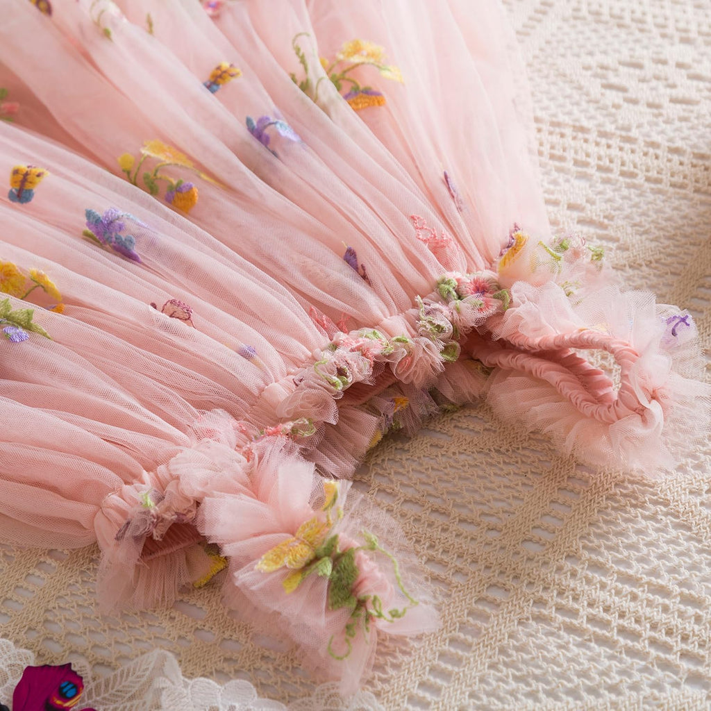 Toddler Summer Dress Baby Girl Strap Floral A Line Dress Sleeveless Beach Butterfly Sundress for Toddler Girl