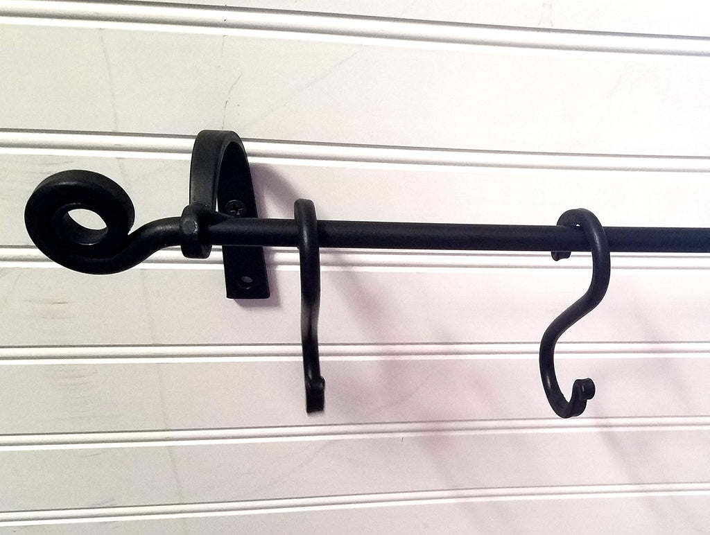 Wrought Iron Hanging Pot Rack with Hooks--Amish Made