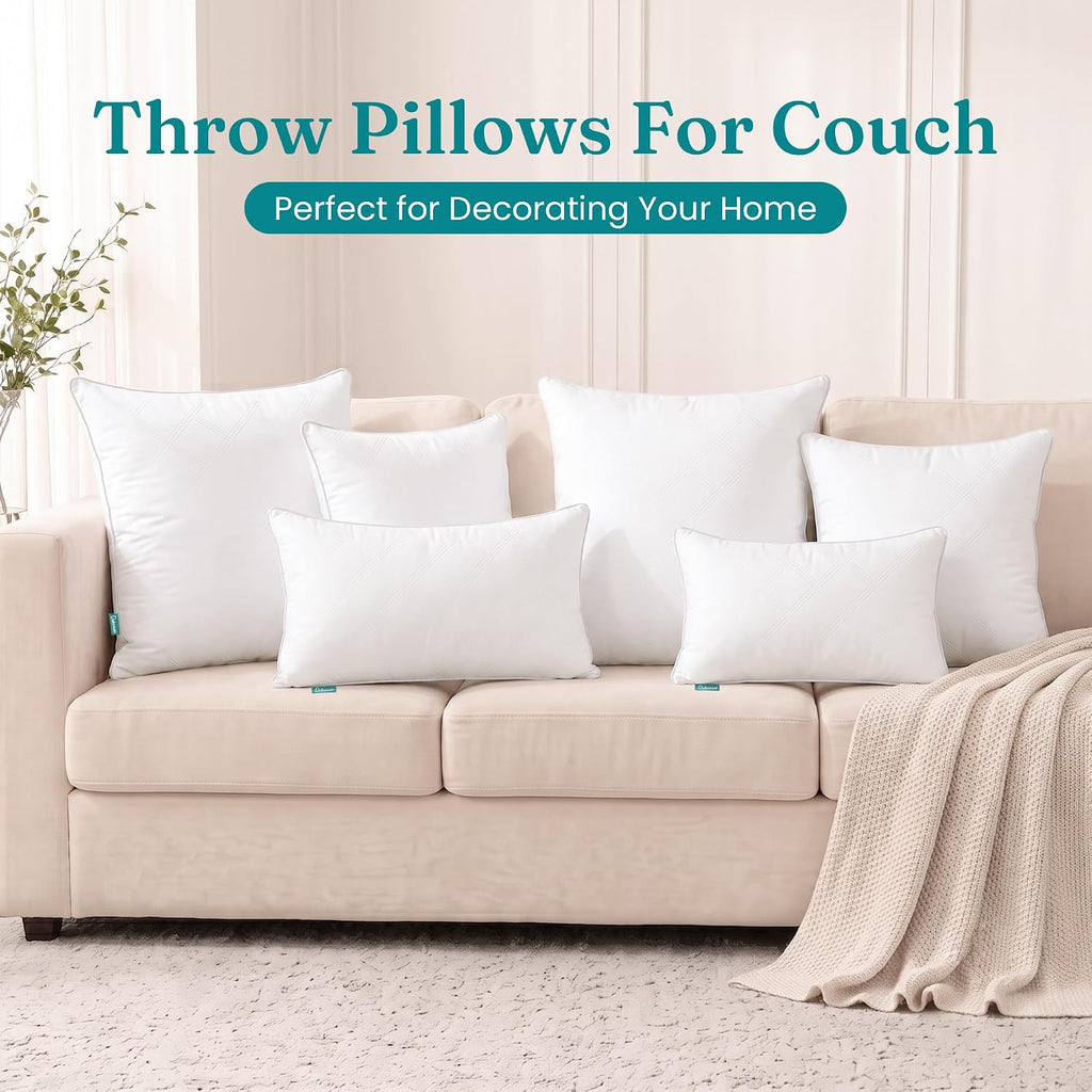 12x20 Lumbar Pillow Inserts, Soft Decorative Couch Cushion - Set of 2