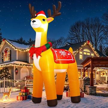 10 FT Giant Christmas Inflatables Reindeer Outdoor Decorations