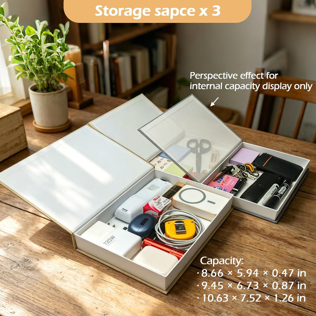 Decorative Books Decor, Faux Book for Decoration, Fake Book Set | Realistic Book-Like Design, Practical Hollow