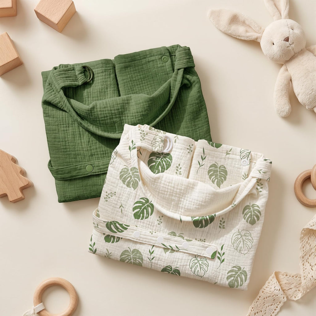 2-Pack Muslin Nursing Cover for Breastfeeding with Arch Neckline