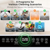 WiFi Countertop Portable Dishwasher, Smart 9 Programs, 167℉ High-Temp, 360° 3Spray, 24H Timing, Hot Air Drying