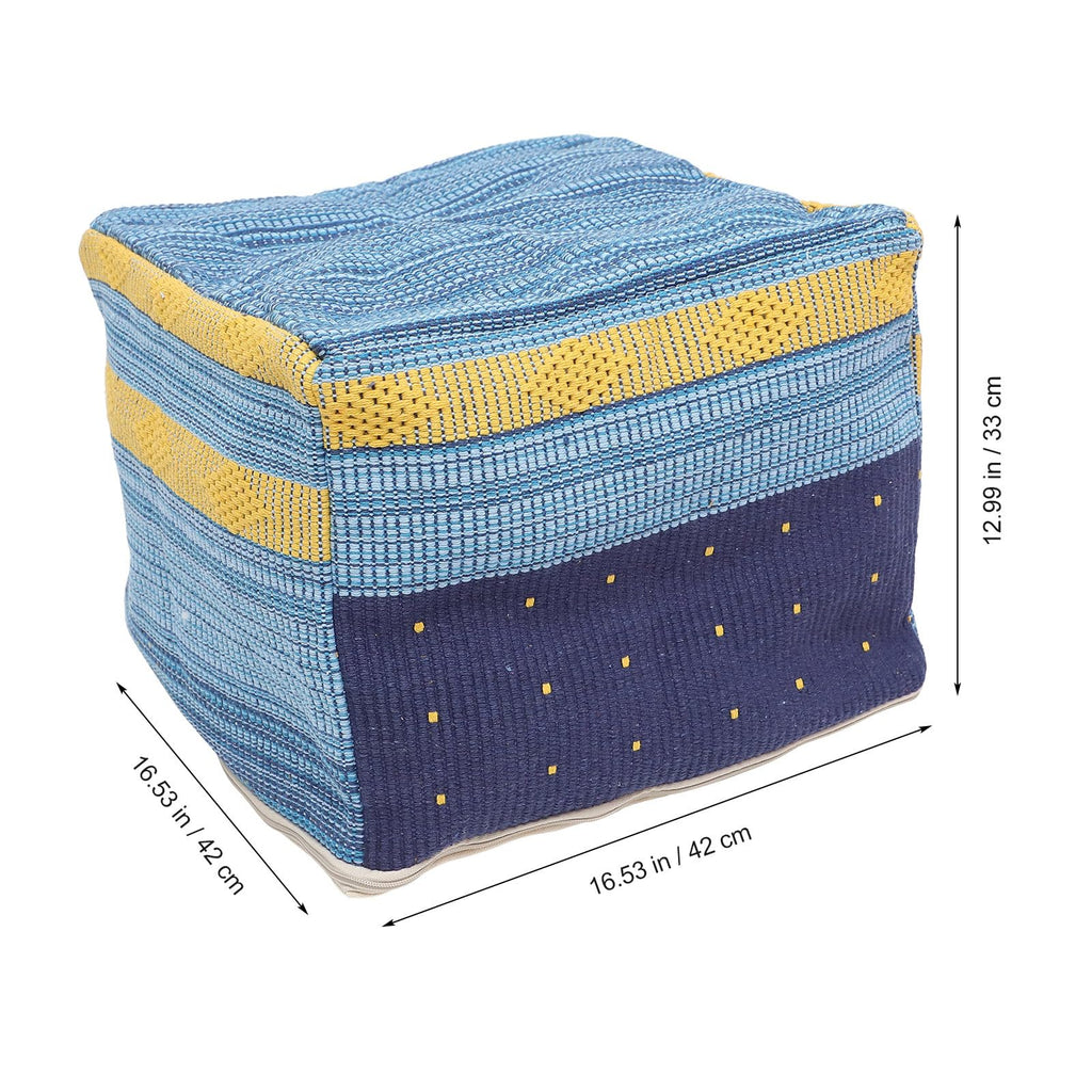 Pouf Cover Square Pouf Ottoman Cover Boho Linen Cushion Decorative Square Unstuffed Thick Cotton Linen Tatami