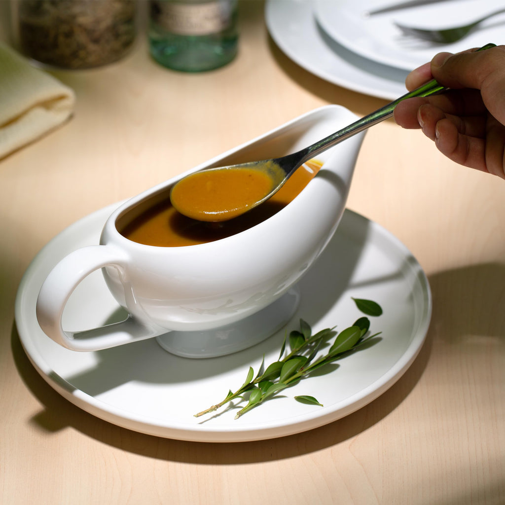 Ceramic Gravy Boat, Large, Spill-Free, 21 oz, White