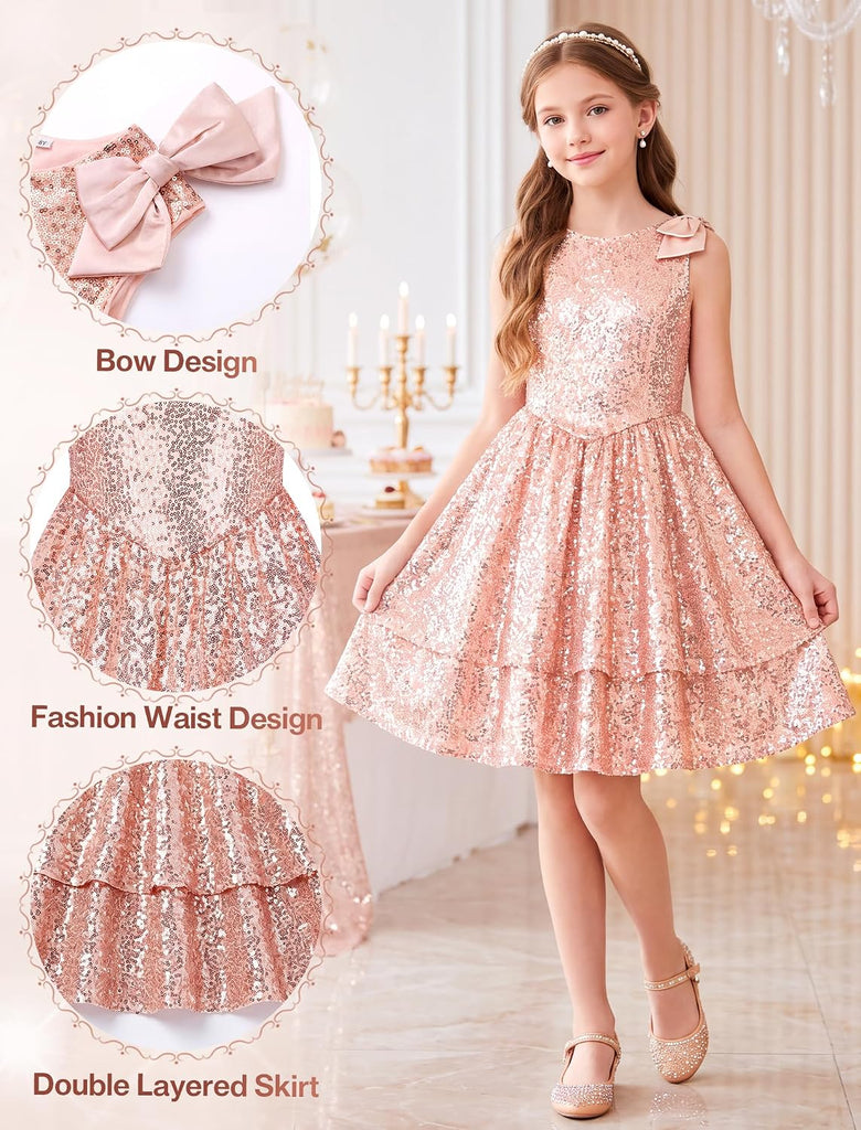 Sequin Sparkly Dresses Tween Formal Party Fancy Dresses