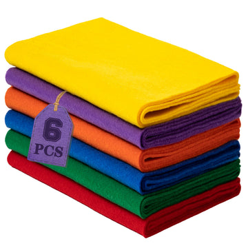 6 Rolls 8"x20" Soft Felt Fabric Sheets, 1.6mm Thick, Assorted Earth Tone Colors - Nonwoven Felt for DIY Craft Sewing