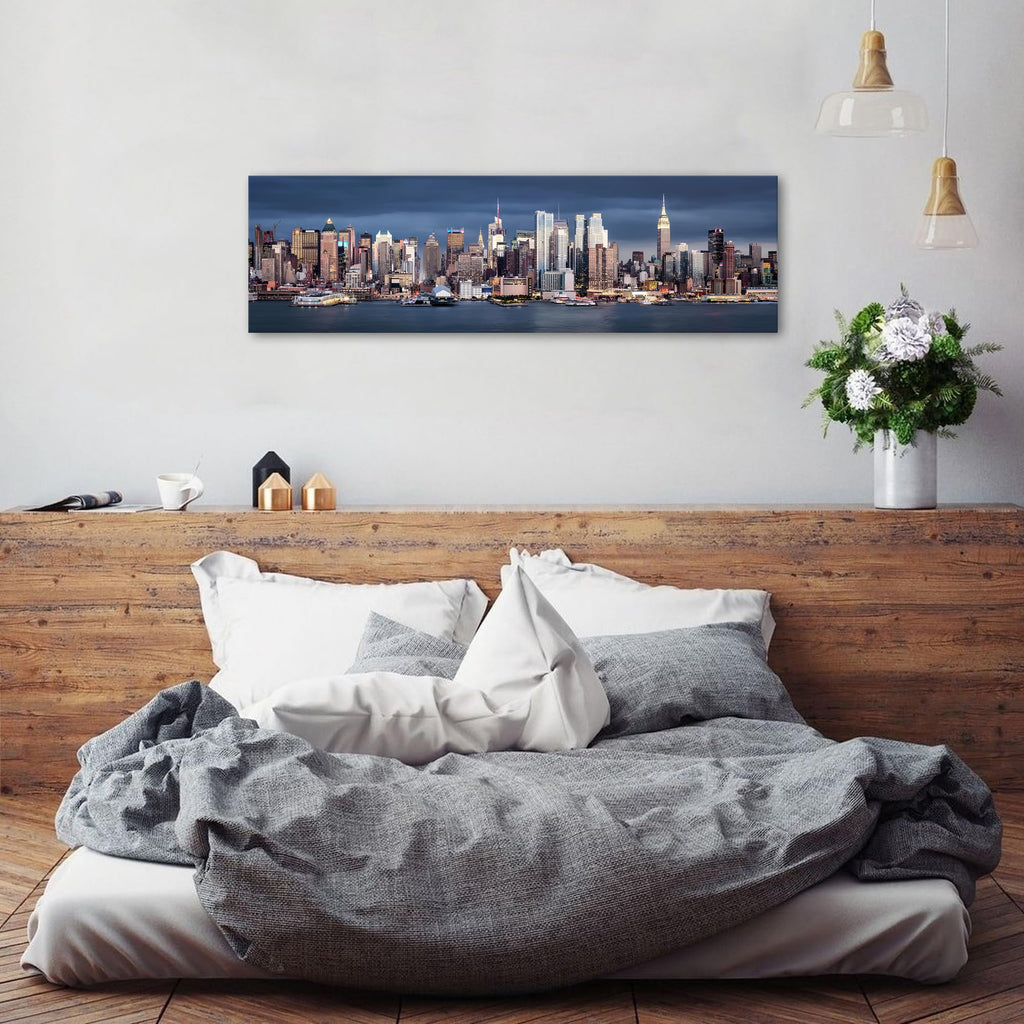 York City Wall NYC Skyline Wall Decor Manhattan Cityscape Canvas Poster Modern Night View City Scenic Skyscraper