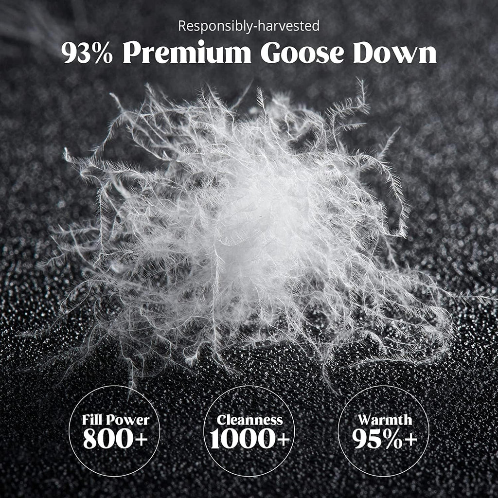 Goose Down Comforter Twin 800 Fill Power, 100% Cotton 93% Goose Down Winter Duvet Insert 700 TC