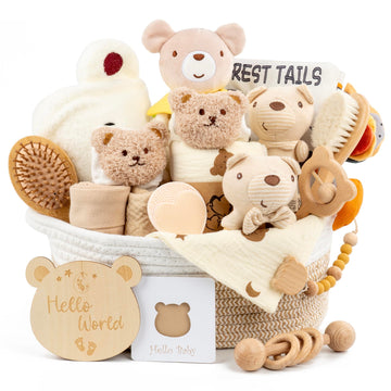 Baby Gift Basket-Newborn Baby Gift Set for Boy & Girl (Type -Beige)